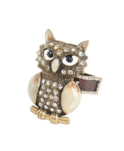 Saro Lifestyle Owl Napkin Ring, Set Of 4 In Bronze
