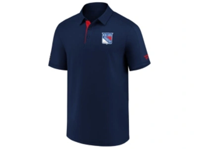 Majestic New York Rangers Men's Locker Room Performance Polo In Navy