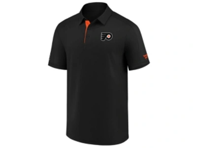 Majestic Philadelphia Flyers Men's Locker Room Performance Polo In Black