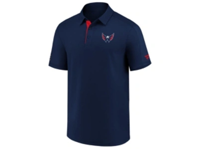 Majestic Washington Capitals Men's Locker Room Performance Polo In Navy