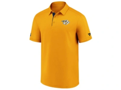 Majestic Nashville Predators Men's Locker Room Performance Polo In Gold