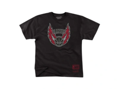 Mitchell & Ness Portland Trail Blazers Men's Retro Logo T-shirt In Black