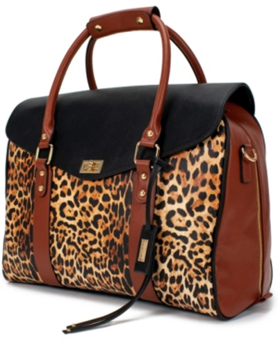 Badgley Mischka Leopard Travel Tote Weekender Bag