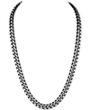 ESQUIRE MEN'S JEWELRY MEN'S CURB LINK 22" CHAIN NECKLACE IN BLACK ENAMEL AND STAINLESS STEEL, CREATED FOR MACY'S