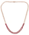 EFFY COLLECTION EFFY CERTIFIED RUBY (8-1/2 CT. T.W.) & DIAMOND (1/2 CT. T.W.) MARQUISE 16" STATEMENT NECKLACE IN 14K