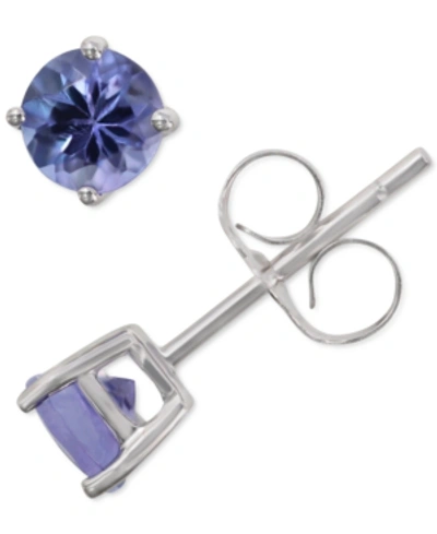 Macy's Ruby Stud Earrings (1/2 Ct. T.w.) In 14k White Gold (also In Tanzanite And Sapphire)