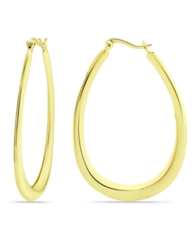 Giani Bernini Large Sterling Silver Graduated Drop Hoops, 1.75" In Gold Over Silver
