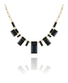 T Tahari Women's Jet And Gold-tone Statement Necklace In Gold-tone