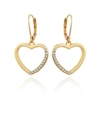T Tahari Women's Pave Heart Drop Earring In Gold-tone