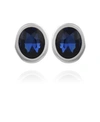 T Tahari Women's Oval Crystal Stud Earring In Silver-tone