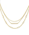 Kendra Scott 14k Gold-plated Pave Bar & Baguette-crystal Layered Necklace, 16" + 2" Extender In Gray Crystal