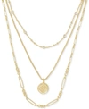 Kendra Scott 14k Gold-plated Crystal & Medallion Charm Layered Necklace, 16" + 2" Extender In Jewel Tone Mix