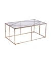 SOUTHERN ENTERPRISES IMOGEN CONTEMPORARY GLASS TOP COCKTAIL TABLE