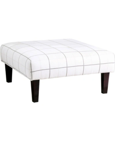Furniture Of America Shila Stain Resistant Ottoman In White