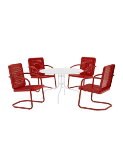 Crosley Bates 5 Piece Outdoor Dining Set In Red