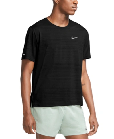 Nike Dri-fit Miler Reflective Running T-shirt In Black