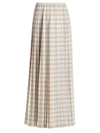 The Row Women's Tulu Pleated Silk Maxi Skirt In Brown Off White