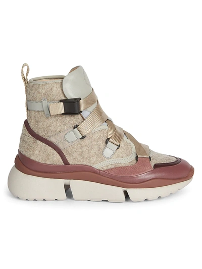Chloé Women's Sonnie High-top Trainers In Granite Grey