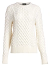 Rag & Bone Women's Aran Cable Knit Crewneck Sweater In Ivory