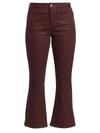 Frame Women's Le Crop Mid-rise Mini Bootcut Coated Jeans In Bordeaux Coated