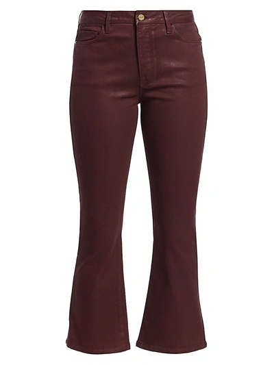 Frame Women's Le Crop Mid-rise Mini Bootcut Coated Jeans In Bordeaux Coated