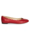 Chloé Women's Lauren Leather Ballet Flats In Tulip Red