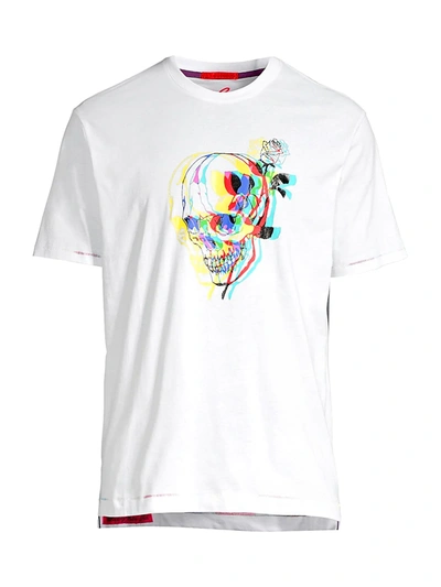 Robert Graham Men's Bewitched Multicolor Skull Graphic Tee In White