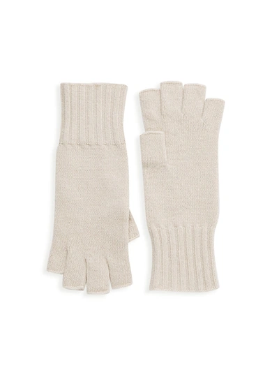 Saks Fifth Avenue Women's Knit Cashmere Fingerless Gloves In Lt Heather Grey