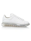 Alexander Mcqueen Oversized Gel Sole Leather Platform Sneakers In White/white/white