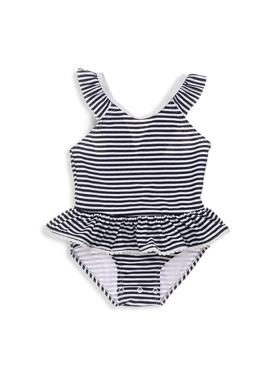 Snapper Rock Baby's & Little Girl's One-piece Nautical Stripe Skirt Swimsuit In Blue