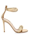 Gianvito Rossi Bijoux Ankle-strap Metallic Leather Sandals In Mekong