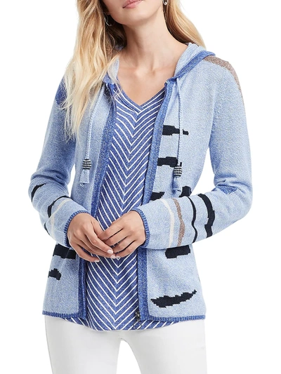 Nic + Zoe Easy Pieces Cotton Blend Crewneck Sweater In Blue Multi