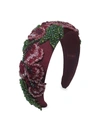 GAIOS CONTEMPORARY ROSE EMBROIDERED LORETHA HEADBAND,400013605175