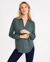 Ann Taylor Petite Essential Shirt In Shadow Leaf