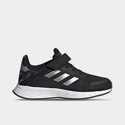 Adidas Originals Adidas Little Kids' Duramo Sl Hook-and-loop Running Shoes In Black/halo Silver/solar Red