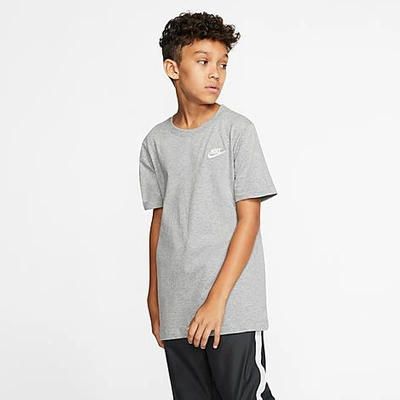 Nike Kids' Sportswear Logo T-shirt In Dark Grey Heather/white