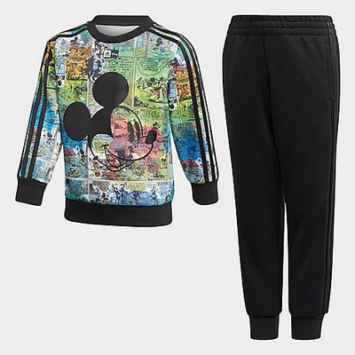 Adidas Originals Adidas Kids' Disney Mickey Mouse Sweatshirt And Jogger Pants Set In Black/multicolor