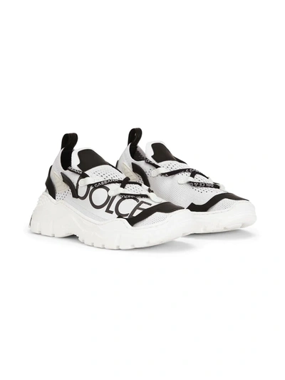 Dolce & Gabbana Kids' Boys White Logo Daymaster Trainers In Bianco