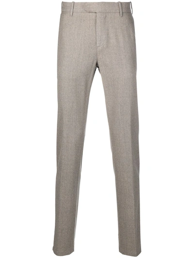 Eleventy Slim-cut Wool Trousers In Neutrals