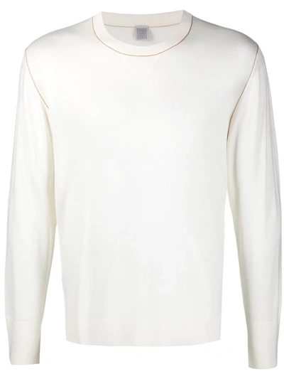 Eleventy Round Neck Wool Jumper In White