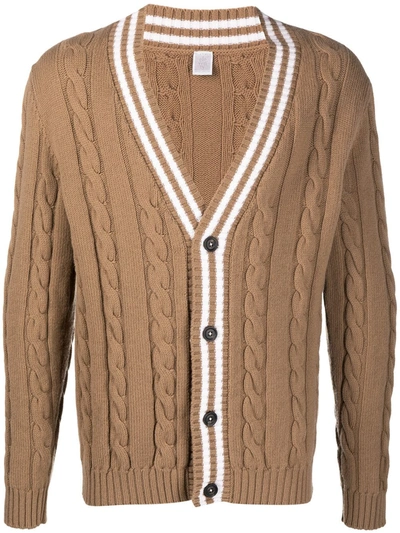 Eleventy Cable-knit Button-up Cardigan In Neutrals