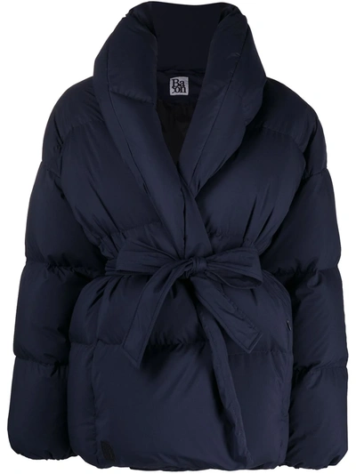 Bacon Belted Puffer Jacket In Blue