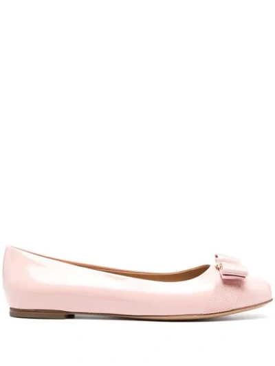 Ferragamo Pink Varina Ballerina Flats