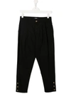 BALMAIN BUTTON-EMBELLISHED TAPERED TROUSERS