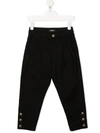 BALMAIN BUTTONED-EMBELLISHED TAPERED TROUSERS