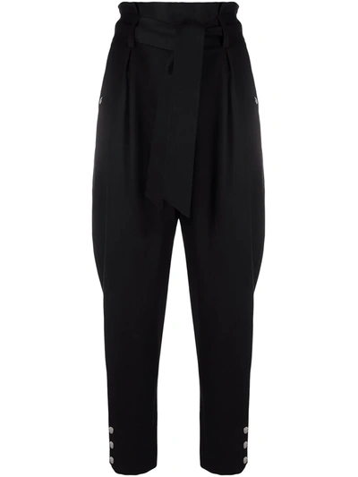 Iro Caelia High Waist Paperbag Trousers In Black