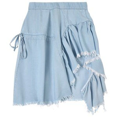 Marques' Almeida Kids' Frayed Ruffle Skirt Blue