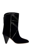 ISABEL MARANT DEEZIA HIGH HEELS ANKLE BOOTS IN BLACK SUEDE,BO064521P007S01BK