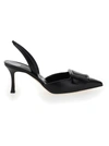 Manolo Blahnik Maysli Buckle Slingback Pointed Toe Pump In Black