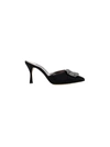 Manolo Blahnik Hangisimu 70 Black Satin Mules In Black